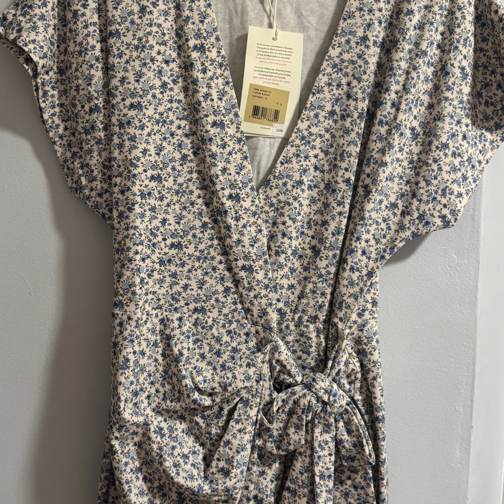 Sezane Blue Floral Samantha dress
